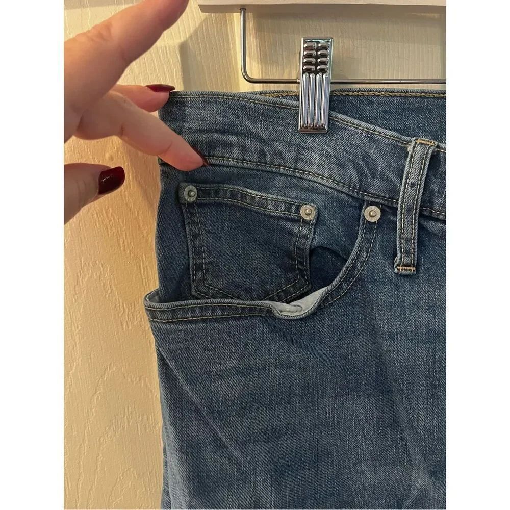 J. Crew Factory High Rise Crop Flare Jeans sz 34 EUC Raw Hem - Picture 2 of 7